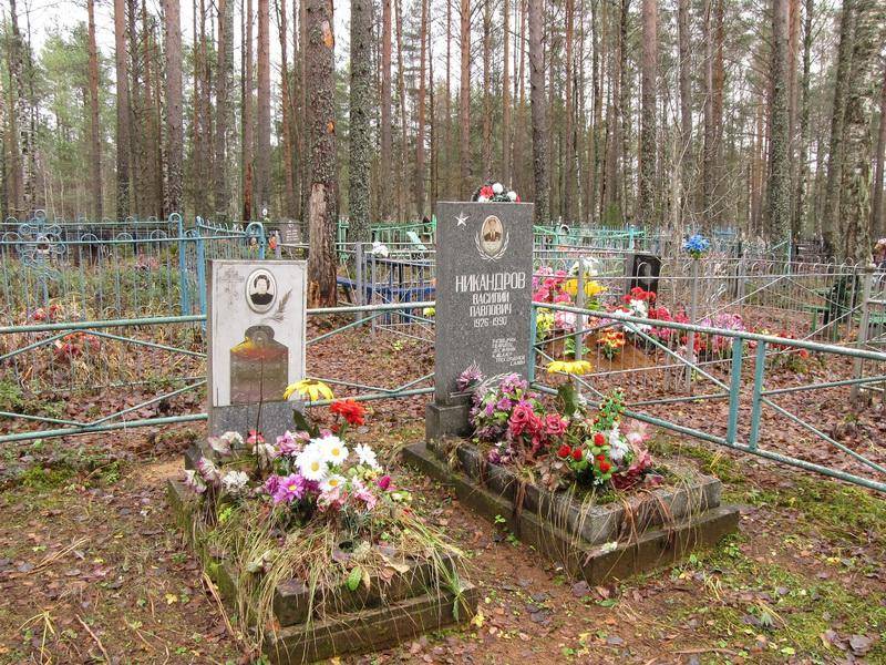 Могила Никандрова В. П., полного кавалера ордена Славы