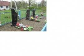 Воинское кладбище, захоронены три партизана, погибшие в бою, д Строитель