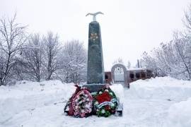 Обелиск с парящей чайкой