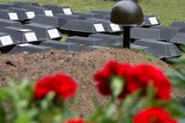 Перезахоронение останков 110 солдат